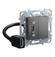 Коннектор HDMI Schneider Electric UNICA TOP, графит