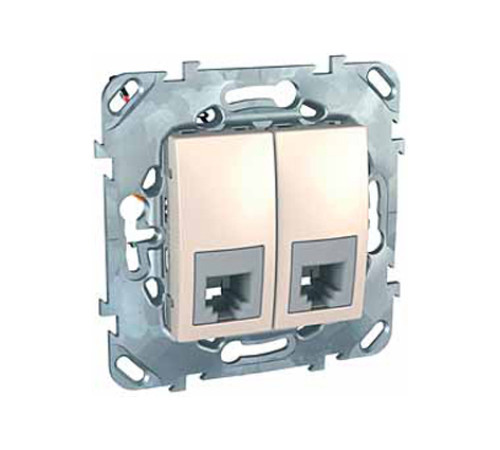 Розетка двойная телефонная RJ12 Schneider Electric UNICA, бежевый