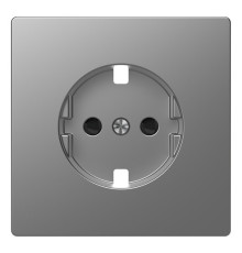 Накладка на розетку Schneider Electric MERTEN D-LIFE, с заземлением, со шторками, нержавеющая сталь