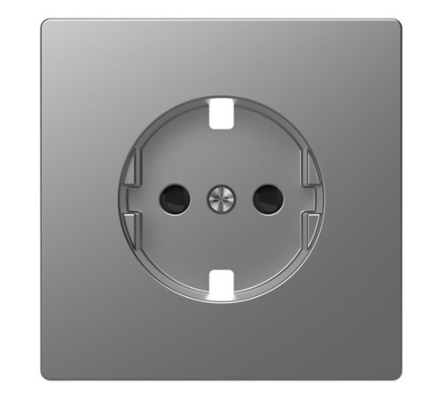 Накладка на розетку Schneider Electric MERTEN D-LIFE, с заземлением, со шторками, нержавеющая сталь