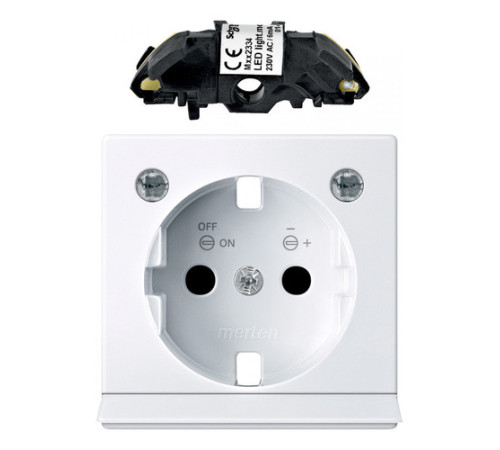 Накладка на розетку Schneider Electric MERTEN SYSTEM M, с заземлением, со шторками, активно-белый