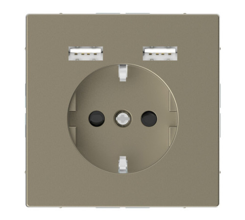 Розетка с USB Schneider Electric MERTEN D-LIFE, скрытый монтаж, с заземлением, сахара