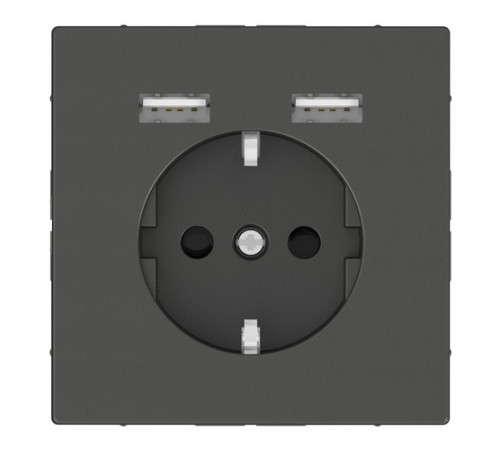 Розетка с USB Schneider Electric MERTEN D-LIFE, скрытый монтаж, с заземлением, антрацит