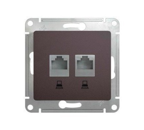 Розетка 2xRJ45 Cat.5 Systeme Electric GLOSSA, графит