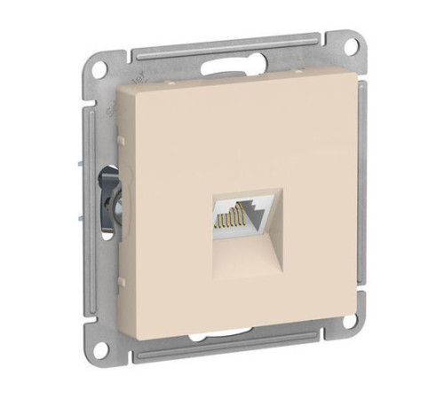 Розетка компьютерная RJ45 Cat.6 Systeme Electric ATLASDESIGN, скрытый монтаж, бежевый, ATN000286