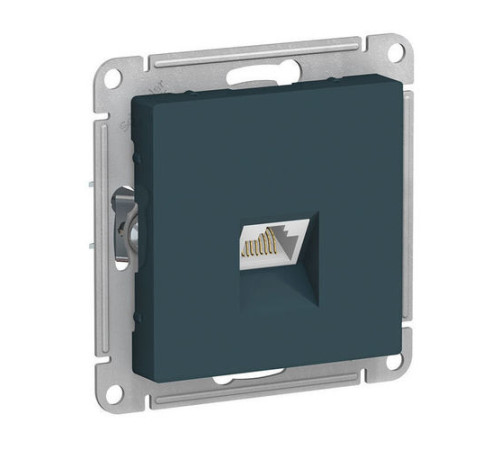 Розетка компьютерная RJ45 Cat.6 Systeme Electric ATLASDESIGN, скрытый монтаж, изумруд, ATN000886