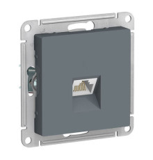 Розетка компьютерная RJ45 Cat.6 Systeme Electric ATLASDESIGN, скрытый монтаж, грифель, ATN000786
