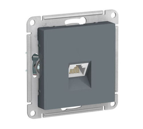 Розетка компьютерная RJ45 Cat.6 Systeme Electric ATLASDESIGN, скрытый монтаж, грифель, ATN000786