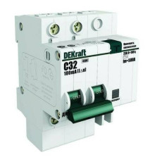 Дифавтомат DEKraft ДИФ-101 1P+N 16А (C) 4.5 кА, 30 мА ( AC ), 15157DEK