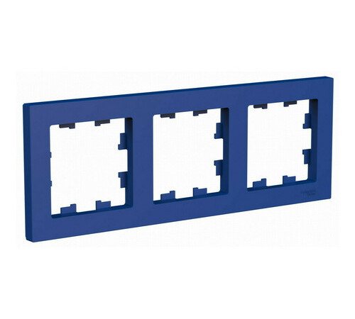 Рамка 3 поста Systeme Electric ATLASDESIGN, горизонтальная, аквамарин, ATN001103