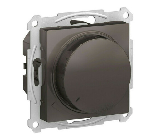 Светорегулятор (диммер) 10-400 Вт/ВА, для LED 3-150 Вт/ВА поворотно-нажимной, ATLASDESIGN, мокко