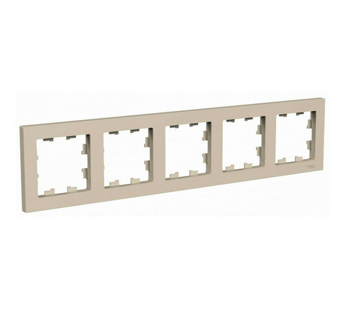 Рамка 5 постов Systeme Electric ATLASDESIGN, горизонтальная, песочный, ATN001205