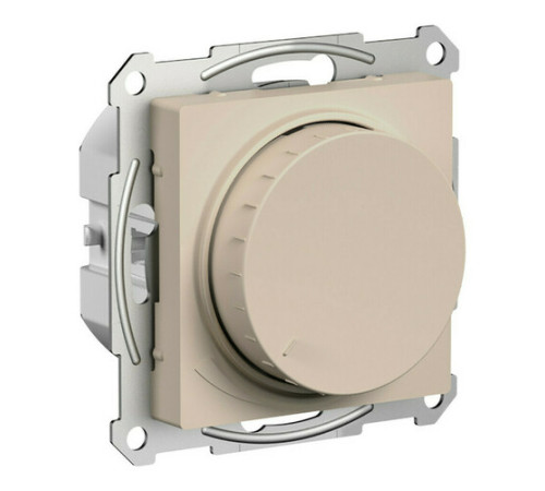 Светорегулятор (диммер) 10-400 Вт/ВА, для LED 3-150 Вт/ВА поворотно-нажимной, ATLASDESIGN, песочный