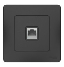 Розетка телефонная RJ11 Systeme Electric BLANCA, скрытый монтаж, антрацит, BLNIS011006