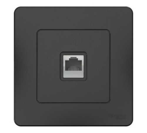 Розетка телефонная RJ11 Systeme Electric BLANCA, скрытый монтаж, антрацит, BLNIS011006