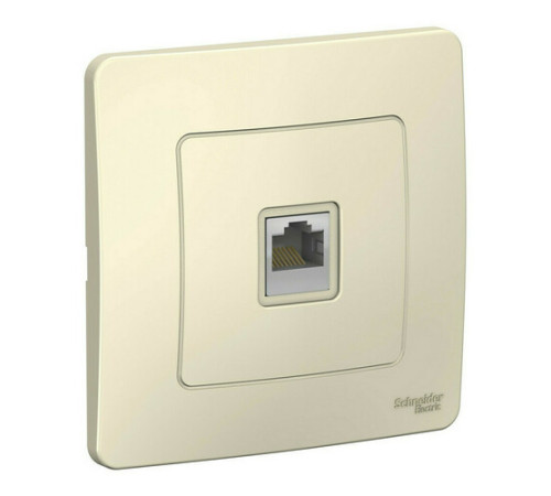 Розетка компьютерная RJ45 Systeme Electric BLANCA, скрытый монтаж, молочный, BLNIS045002