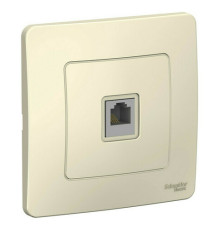 Розетка телефонная RJ11 Systeme Electric BLANCA, скрытый монтаж, молочный, BLNIS011002