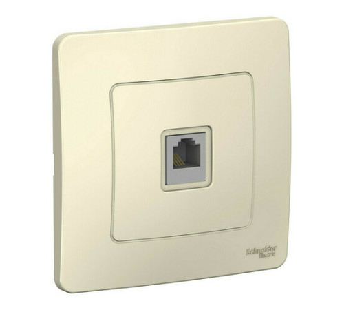 Розетка телефонная RJ11 Systeme Electric BLANCA, скрытый монтаж, молочный, BLNIS011002