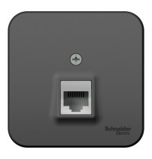 Розетка телефонная RJ11 Systeme Electric BLANCA, открытый монтаж, антрацит, BLNIA011006