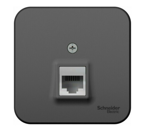 Розетка телефонная RJ11 Systeme Electric BLANCA, открытый монтаж, антрацит, BLNIA011006