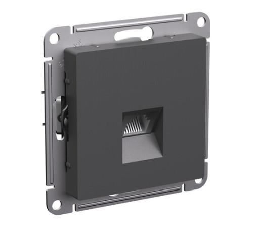 Розетка компьютерная RJ45 Systeme Electric ATLASDESIGN, скрытый монтаж, базальт, ATN001486