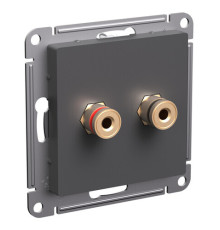 Аудиорозетка Systeme Electric ATLASDESIGN, скрытый монтаж, базальт, ATN001487