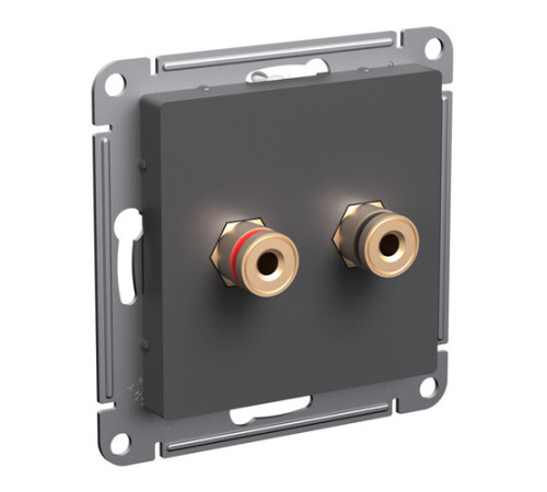 Аудиорозетка Systeme Electric ATLASDESIGN, скрытый монтаж, базальт, ATN001487