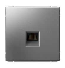 Розетка компьютерная RJ45 Systeme Electric ARTGALLERY, скрытый монтаж, сталь, GAL000986