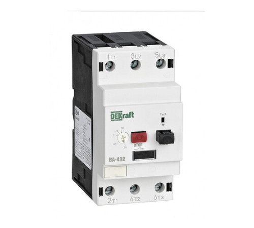 Силовой автомат для защиты двигателя DEKraft ВА-430 63А 3P, термомагнитный расцепитель, 21241DEK