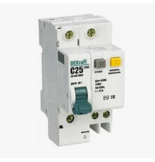 Дифавтомат DEKraft ДИФ-101 1P+N 25А (C) 4.5 кА, 30 мА ( AC ), 15159DEK