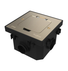 Systeme Elecrtic MultiDesk Никель Лючок на 2 модуля IP44 с монтажной коробкой для бетонных полов, тип MDK20