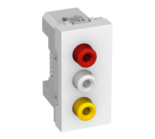 РОЗЕТКА 3 Х RCA БЕЛАЯ