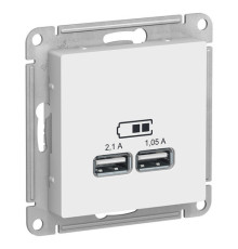 Розетка 2xUSB Systeme Electric ATLASDESIGN, белый