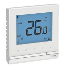 Термостат для теплого пола Systeme Electric ATLASDESIGN, с дисплеем, с датчиком, белый