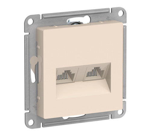 Розетка компьютерная 2xRJ45 Cat.5 Systeme Electric ATLASDESIGN, бежевый