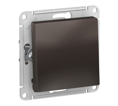 Выключатель 1-клавишный кнопочный Systeme Electric ATLASDESIGN, скрытый монтаж, мокко