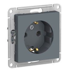 Розетка Systeme Electric ATLASDESIGN, скрытый монтаж, с заземлением, винтовые клеммы, грифель