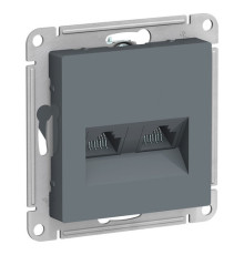 Розетка компьютерная 2xRJ45 Cat.5 Systeme Electric ATLASDESIGN, грифель