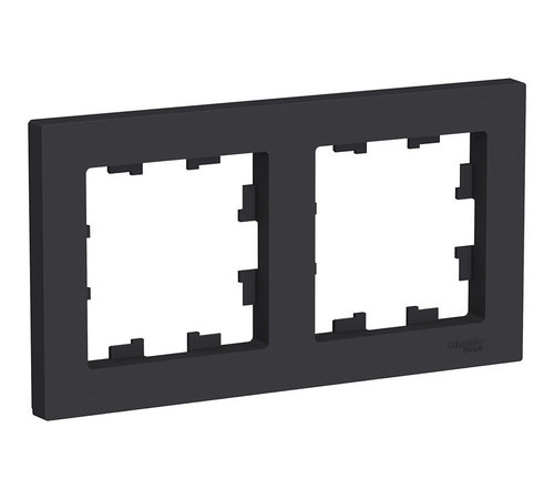 Рамка 2 поста Systeme Electric ATLASDESIGN, карбон