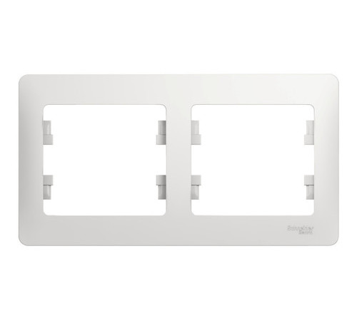 Рамка 2 поста Systeme Electric GLOSSA, горизонтальная, белый