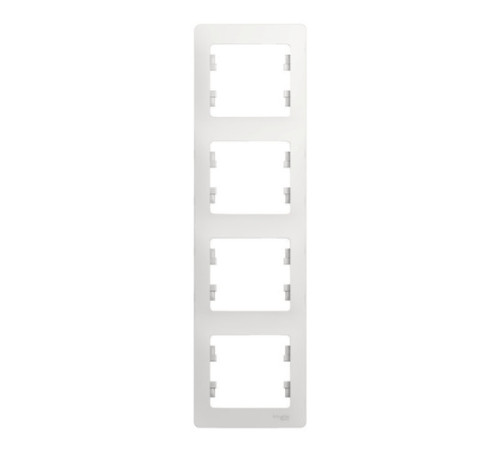 Рамка 4 поста Systeme Electric GLOSSA, вертикальная, белый