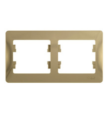 Рамка 2 поста Systeme Electric GLOSSA, горизонтальная, титан