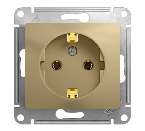 Розетка Systeme Electric GLOSSA, скрытый монтаж, с заземлением, титан