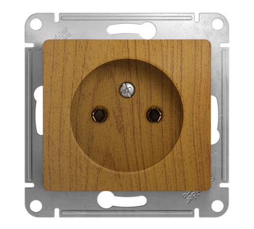 Розетка Systeme Electric GLOSSA, скрытый монтаж, без заземления, дуб