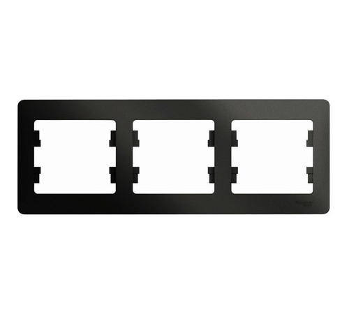 Рамка 3 поста Systeme Electric GLOSSA, горизонтальная, антрацит