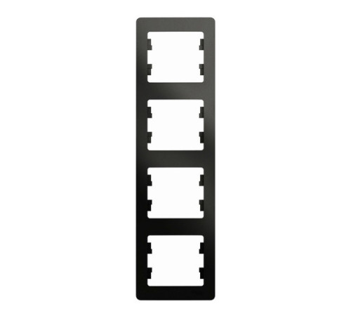Рамка 4 поста Systeme Electric GLOSSA, вертикальная, антрацит