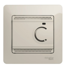 Термостат для теплого пола Systeme Electric GLOSSA, с датчиком, молочный