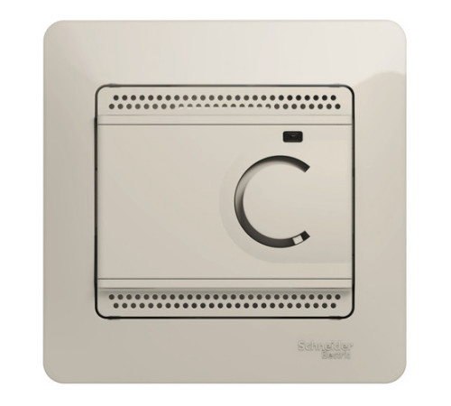 Термостат для теплого пола Systeme Electric GLOSSA, с датчиком, молочный