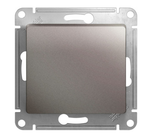 Выключатель 1-клавишный кнопочный Systeme Electric GLOSSA, скрытый монтаж, платина