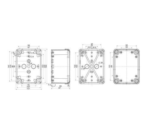 Корпус Schneider Electric THALASSA, 121x164x87мм, IP66, пластик